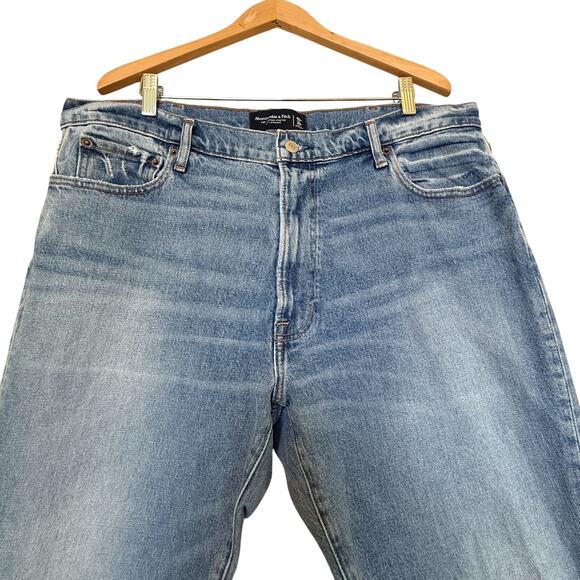Abercrombie & Fitch Vintage Stretch 90s Straight Jeans Mens 40x30 Blue - Picture 2 of 9
